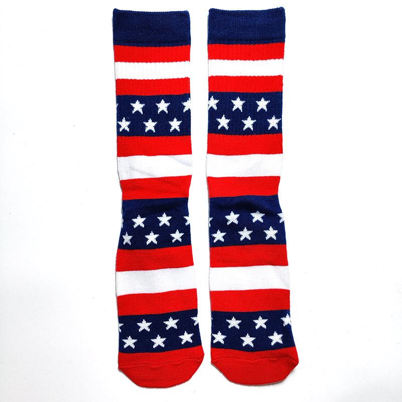 Men Socks Letter Stripe Star Goddess of Liberty Eagle Pattern Couple Socks Gourmet Burger Sandwich Pizza Funny Cotton Socks