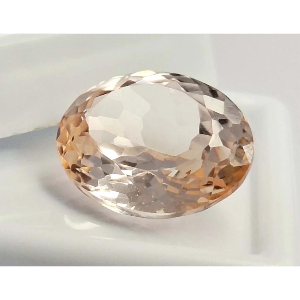 13-15 Ct Natural Light Peach Morganite Oval Cut Beautiful Certified Gemstone