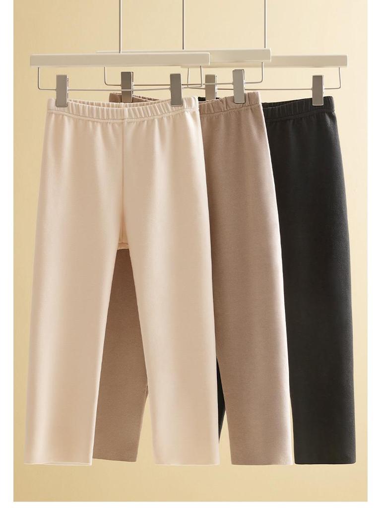 Women's High-Waist Velvet Fleece-Lined Thermal Pants - Seamless, Anti-Static, Cold-Proof Autumn Base Layer