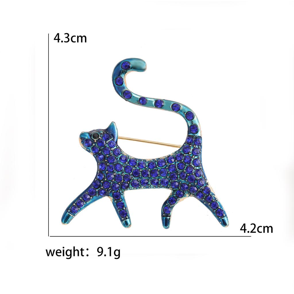 Emaille-Katzenbroschen für Frauen, Unisex, Strass, Tier-Anstecker, Bankett, Party, Rucksack, Geschenke, Schmuck, Zubehör