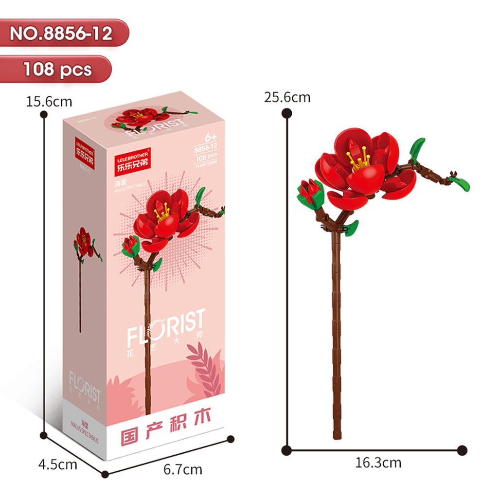 Hot Creative Small Building Block Flower Art Classic Brick Mini Potted Plant Gift For Girls Desk Decoration Simple Assembly Toys