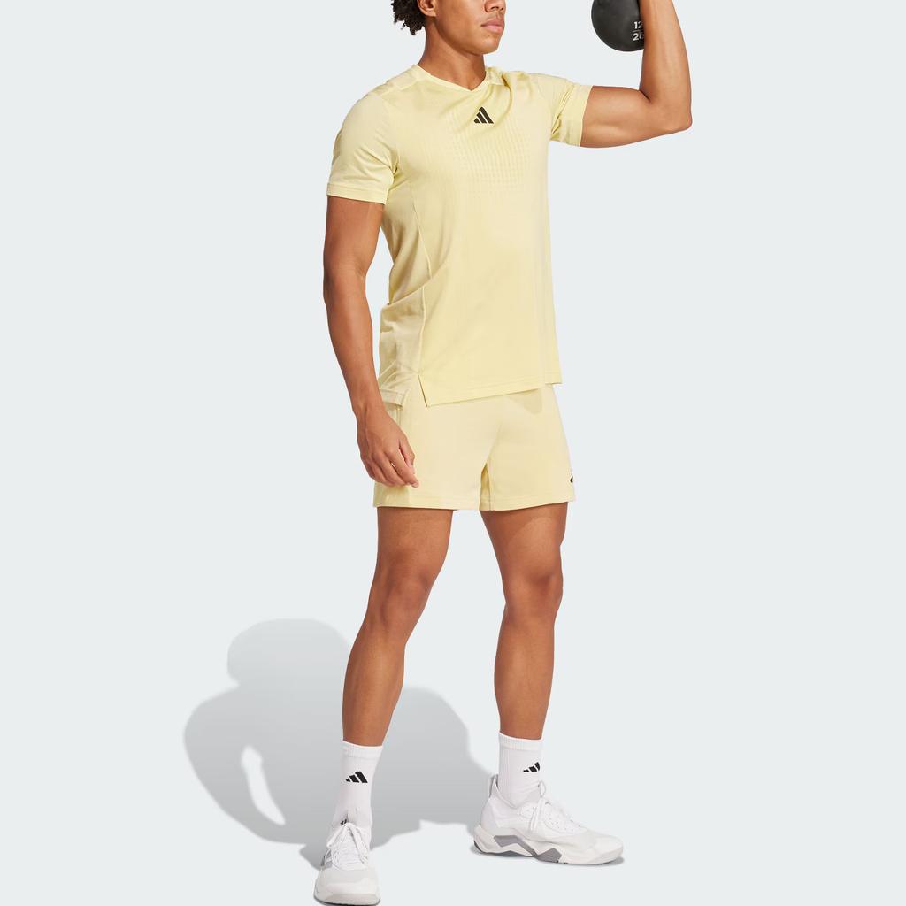 Adidas Climacool Air Chill Quick-Dry Breathable Sports Fitness Short Sleeve T-Shirt Men Tops Powder-Yellow Pure-Sulfur-Yellow JI8195