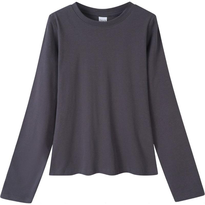 Autumn gram elastane yarn women's waist slim slim slim crew neck shirt bottoming shirt top casual long sleeves