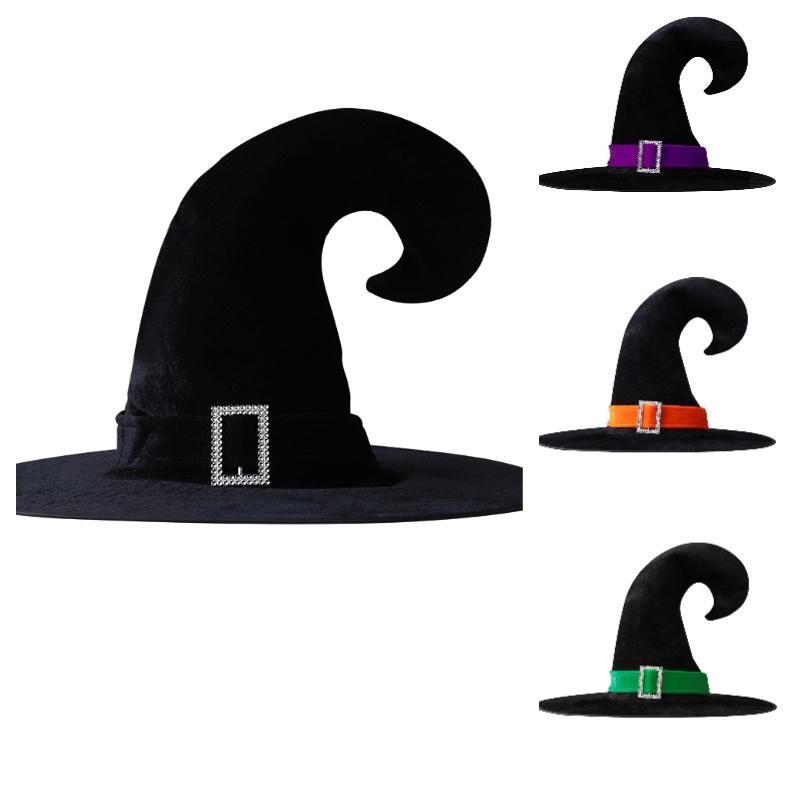 Velvet Witch Hat Red Witch Costume Accessory For Halloween Party