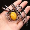 Natural Shell Alloy Necklace Spider-Shaped Brooch Pendant Charms For Elegant Women Love Romantic Gift