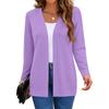 Women's Long Sleeve Knit Cardigan Mid-Length Open Front Casual Sweater
