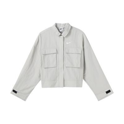 Sportswear Essentials Cropped Coats Women's Limestone White Lapel Moderate DM6244-012