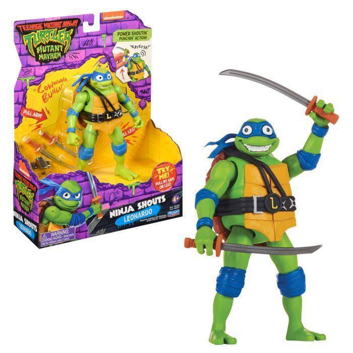 Les Tortues Ninja, Figurine de 15 cm avec arme, Fonction électronique, Leonardo, Pour les enfants dès 4 ans, TU8001