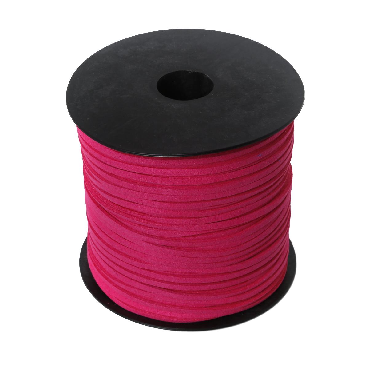 

91-метровый плетеный шнур из корейского бархата и кожи, ручная работа, бисерный браслет, ювелирная нить, сделай сам, ювелирные изделия фуксия