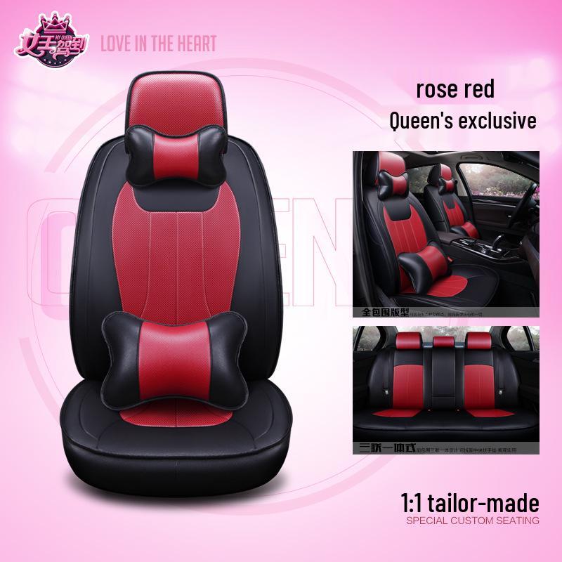 Universal Full Leather 3D Surround Car Seat Cushion - All-Season Protection