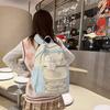 College style schoolbag female junior high school student cute small fresh contrasting color student backpack girl large capacity travel backpack