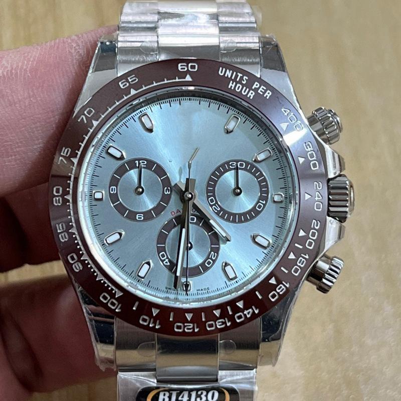 Relógio Mecânico Multifuncional Masculino Laojia Daytona, Design de Três Olhos e Seis Ponteiros