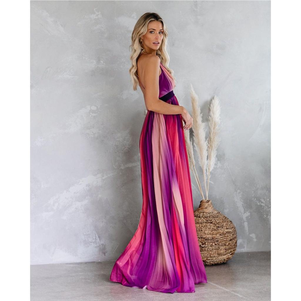Spring Summer Women's Sexy Deep V Rainbow Mesh Strap Mini Dress, European American Style Crossbody Casual Party Dress