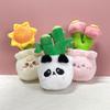 And Cuddly Soft Plush Animal Potted Plant Keychain Assortment With Panda And Cat Figurines