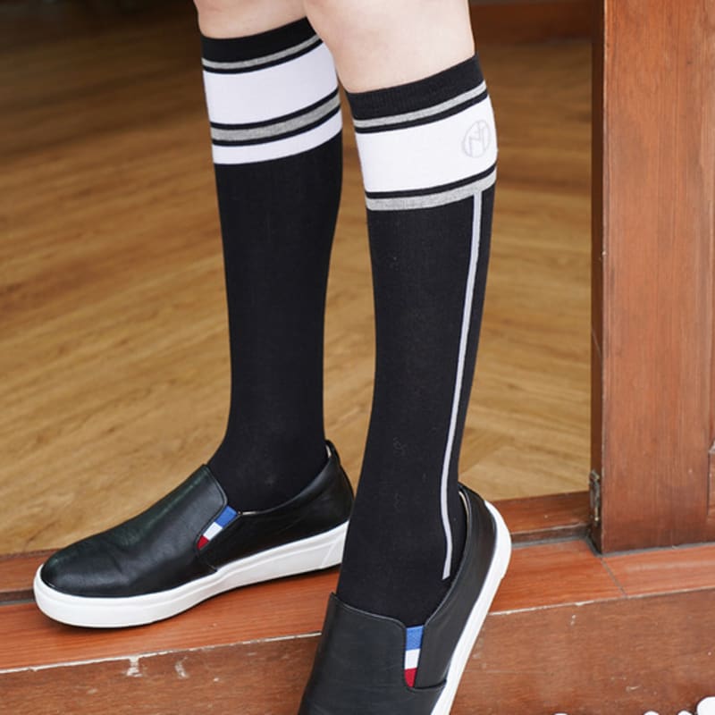 Nitina Fake Logo Knee Socks BK