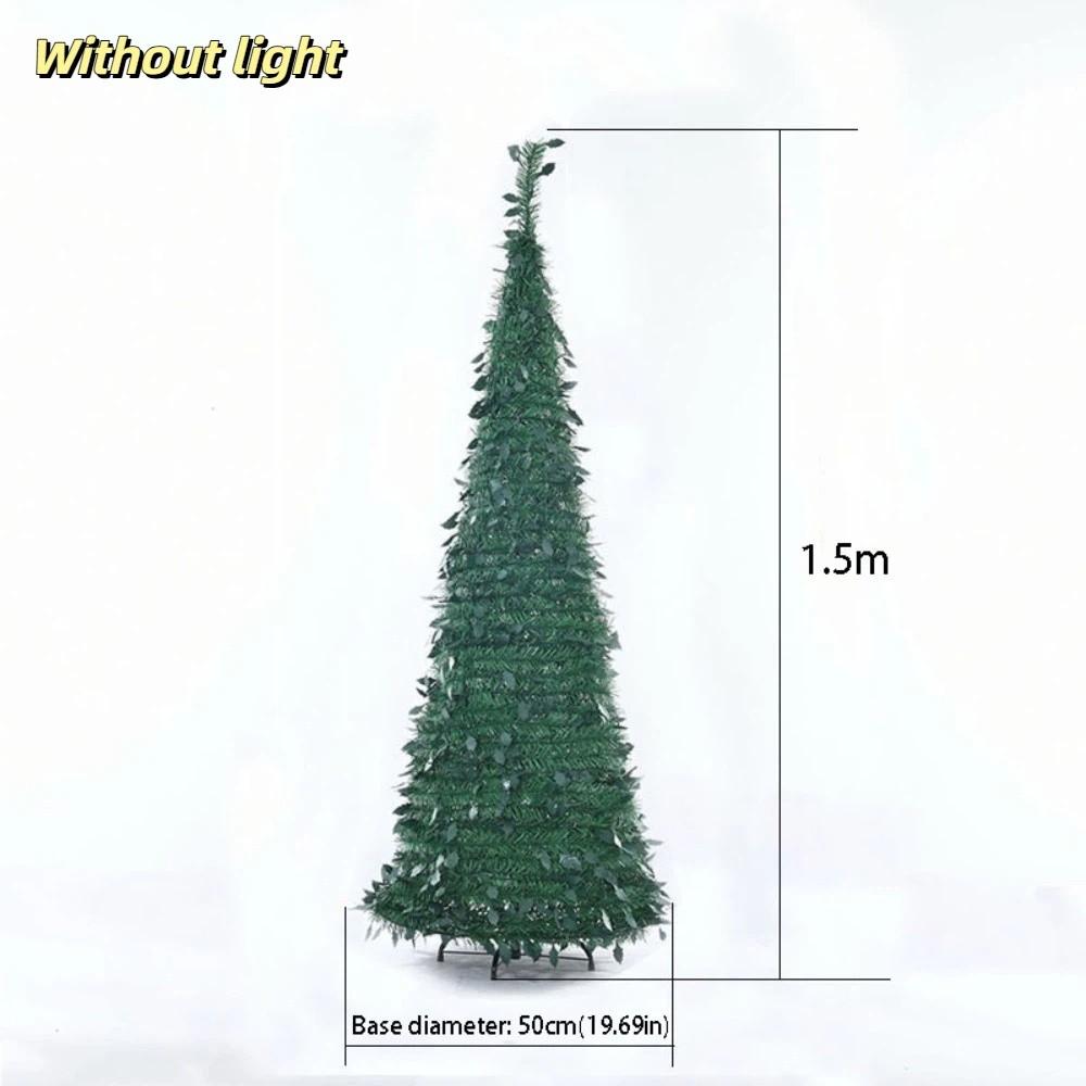 Warm White Lights Folding Christmas Tree Pre-Decorated Collapsible Holiday Tree  Festive Decor