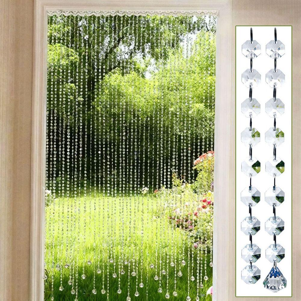 10PCS 100cm Clear Beaded Curtain Shinning Transparent Acrylic Chandelier Chain Decoration Hanging Chandelier Accessories