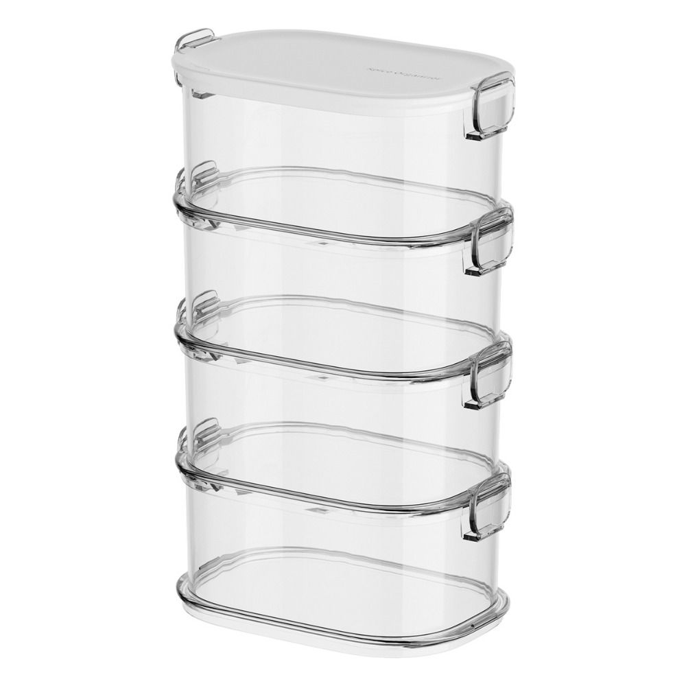 4pcs/Set 2/3/4 Layers Seasoning Jar Stackable Storage Case Household Spice Container Picnic Camping