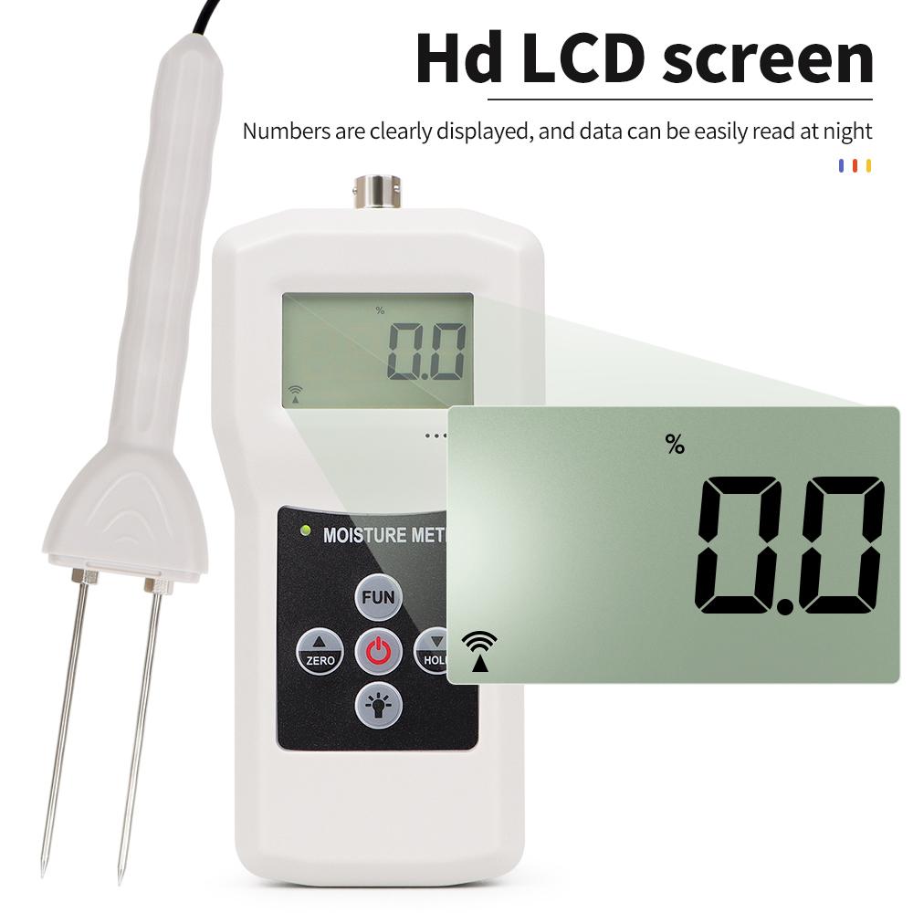 MS-F Two Pins Digital Foam Moisture Meter LCD Display Sponge Humidity Tester Hygrometer Packing Industry Damp Detector