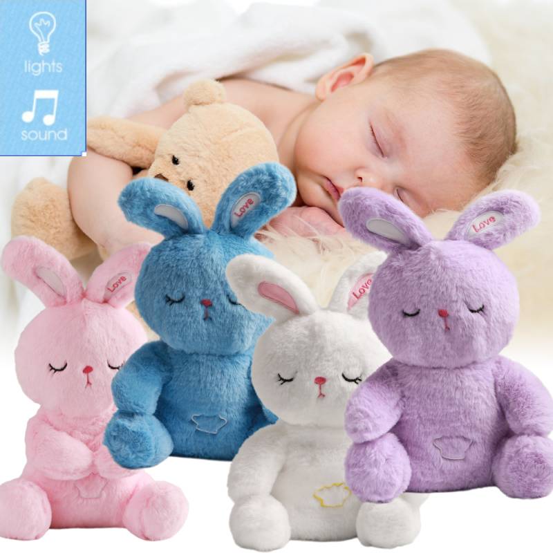 Rabbit Toy Plush Luminescence Music Fill Doll Baby Reassure Doll Cartoon Animals