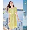 Elegant Short-Sleeve A-Line Mid-Length Dress