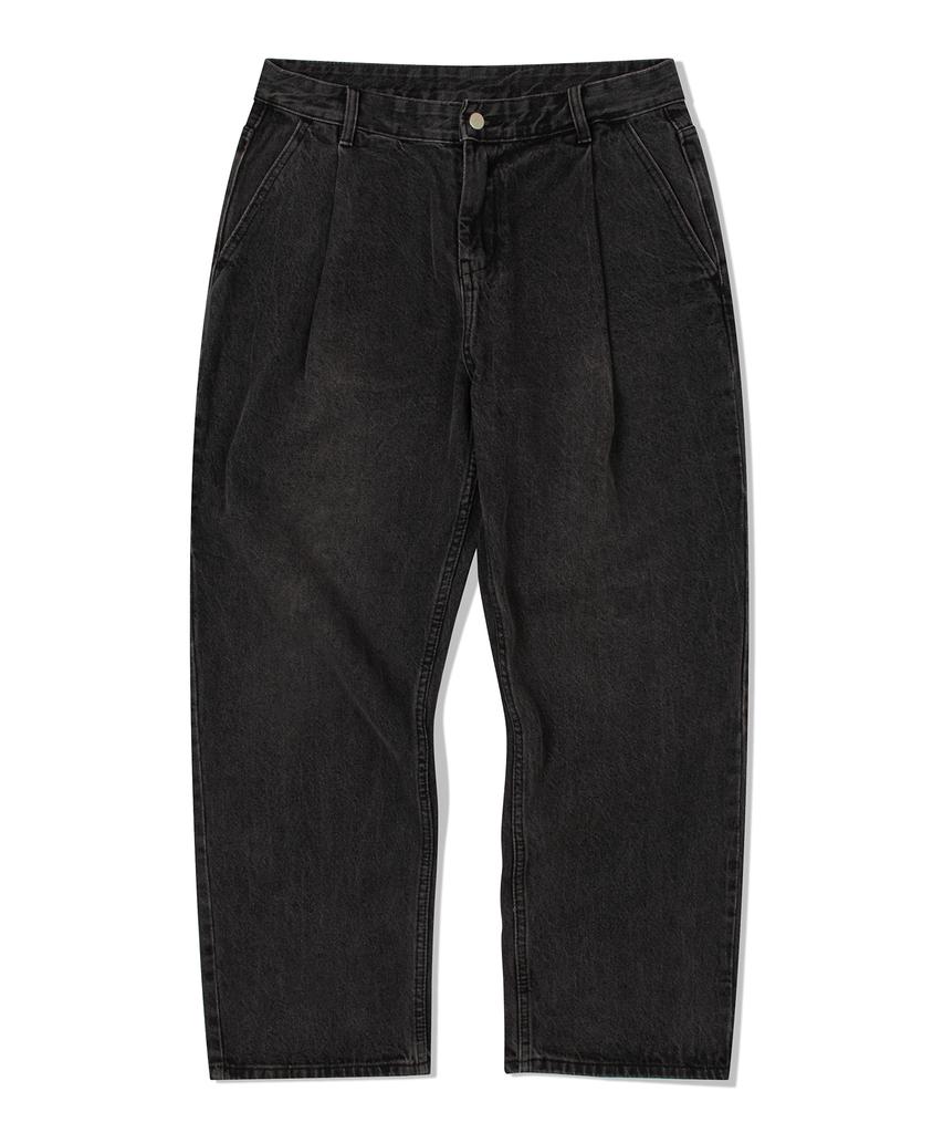 DE GRAND MATIN Wide One Tuck Denim Pants_Black