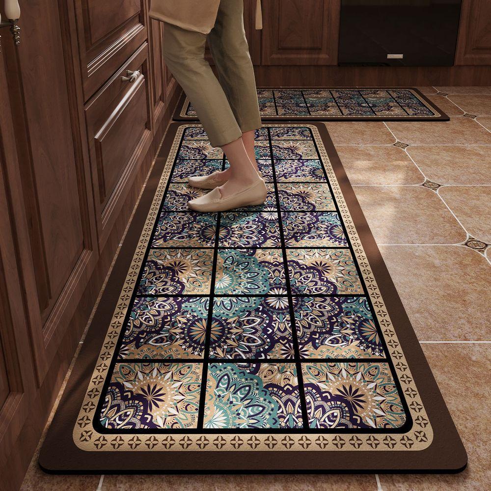 Antislip Waterabsorberend Keukenkleed Gang Wasruimte Vloermat Makkelijk Schoon te Maken Amerikaanse Stijl Keramische Tegel Home Deco 50X120CM(1.6x3.9FT