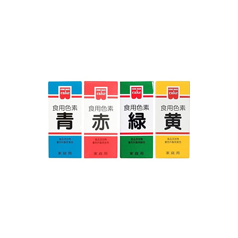 Homemade Food Coloring 4-Color Set (Blue, Red, Green, Yellow) Kyoritsu Foods 5.5 grams (x 1)
