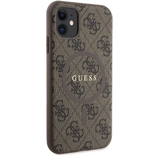 Guess Guhmn61G4Gfrw Iphone 11 6.1 / Xr Brązowy/Brown Hardcase 4G Collection Leather Metal Logo Magsafe