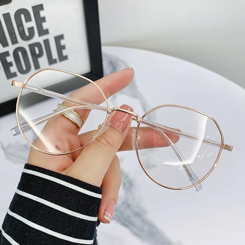 Plamis Pochromic Anti Radiation Metal Computer Glasses Anti Blue Light Eyeglasses For Women/Men