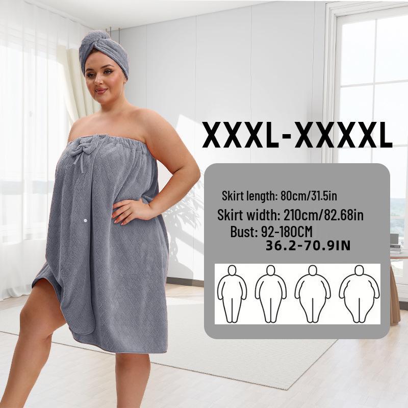 Plus Size Quick-Dry Absorbent Bath Skirt Robe