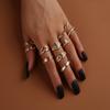 Golden Ring 11-Piece Set, Simple Style, Fashionable And Creative Retro Geometric Ring Set