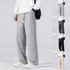 Men's Casual Slim Fit Athletic Pants Elastic Waistband with Drawstring Adjustable Waist Straight Leg Long Trousers for Everyday Wear