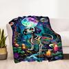 Rottweiler Moonlit Journey Flannel Blanket,Lightweight,Office Blanket,Sofa Blanket,Comfortable Blanket