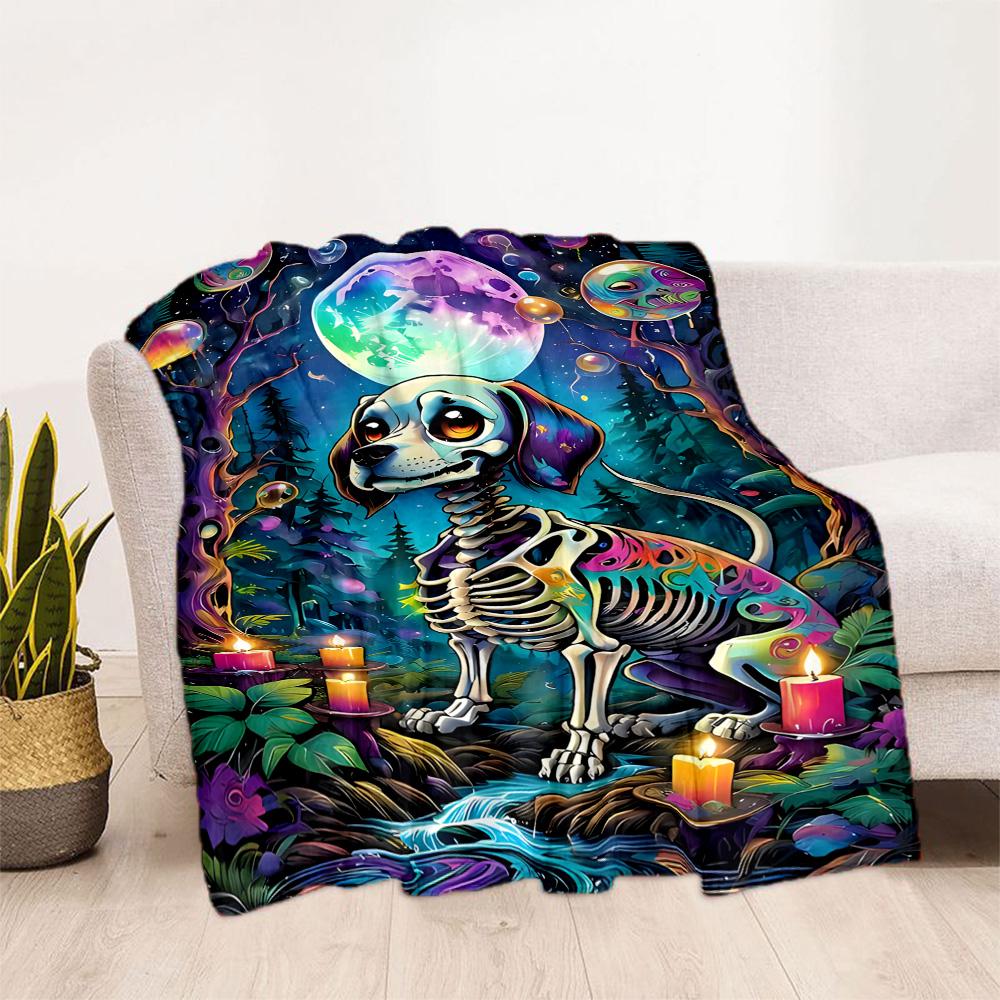 Rottweiler Moonlit Journey Flannel Blanket,Lightweight,Office Blanket,Sofa Blanket,Comfortable Blanket