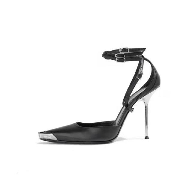New Metal Pointed Toe Pumps Women Stiletto High Heels Shoes Women Fashion Party Wedding Shoes Women Heels Femmes Chaussures