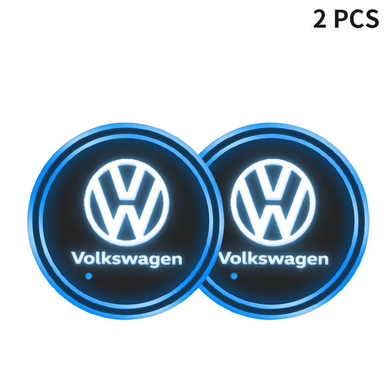 

Car Coasters with 7 Colors Changing Light For Volkswagen VW Touran Beetle Golf Passat Jetta Polo Bora CC Lavida Caddy Scirocco