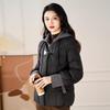 Ke Bei Er Women's Elegant Wool Blend Hooded Short Down Jacket