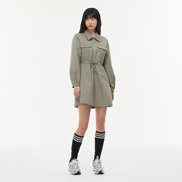 Rap Cargo Pocket Half-Zip Mini Dress Aq1Wo263