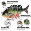 Hanlin 8cm 14.5g Esche da Pesca Multi-Articolate Affondanti Tipo Shad Wobbler Corpo Duro Swimbait Realistico Pesce Sole Bass Attrezzatura
