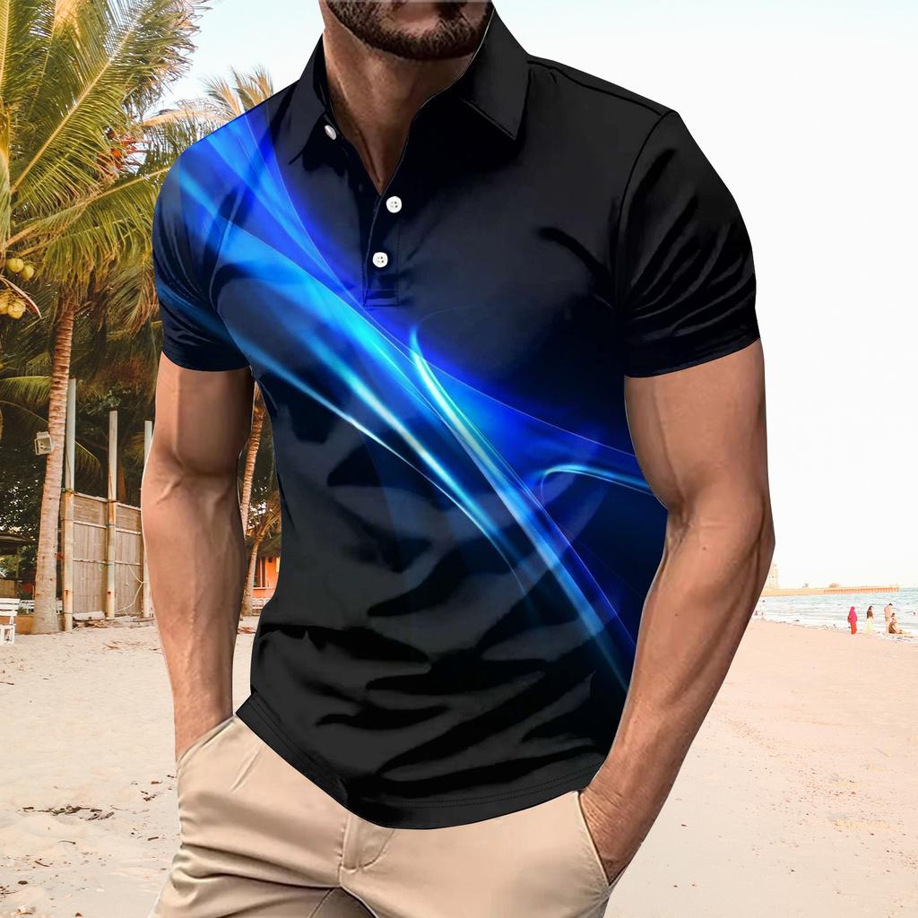 Men's Summer Leisure Culture Breathable Short Sleeved Shirt Top