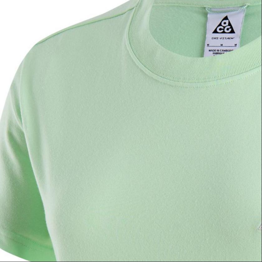 Nike Solid Color Quick-Dry Soft Outdoor Pullover Short Sleeve Drop Shoulder T-Shirt Women Tops Steam-Green FD2717-376