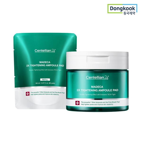 Madeca Double Tightening Ampoule Pad 1 x + 60 Refills 1 x Pore Skin Elasticity Care Radiance Lifting