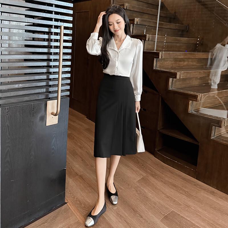 Women's High-Waist Pleated A-Line Skirt