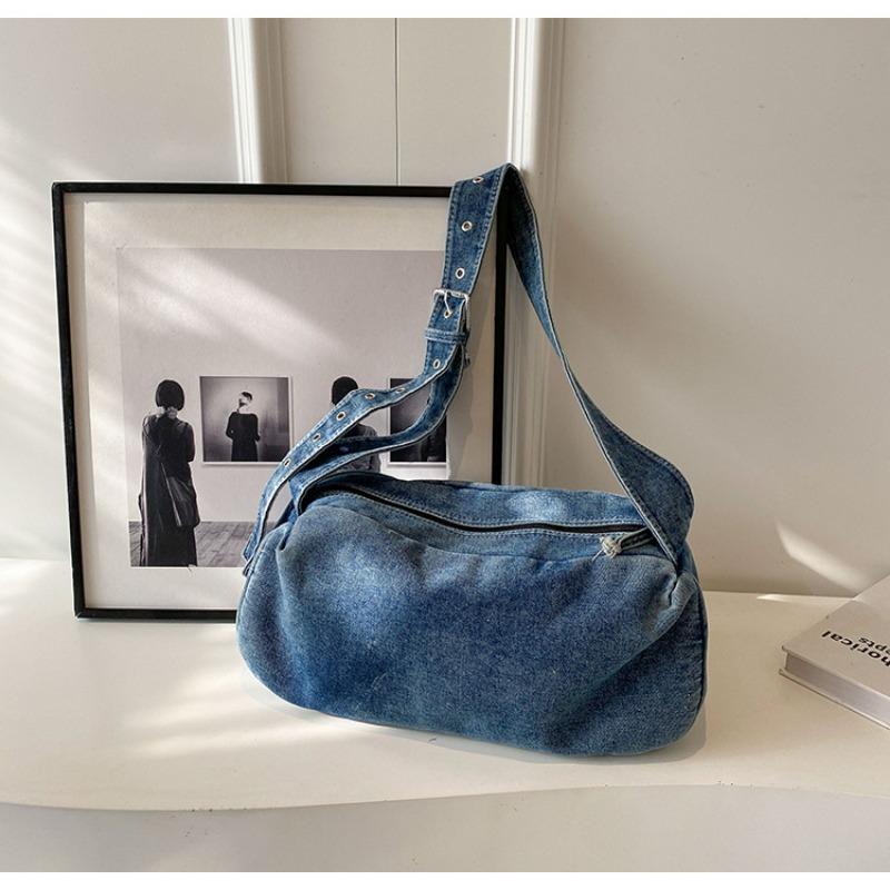 Simple Versatile Large-capacity Tote Bag Women's Bag New Denim Shoulder Slanting Cross Bag