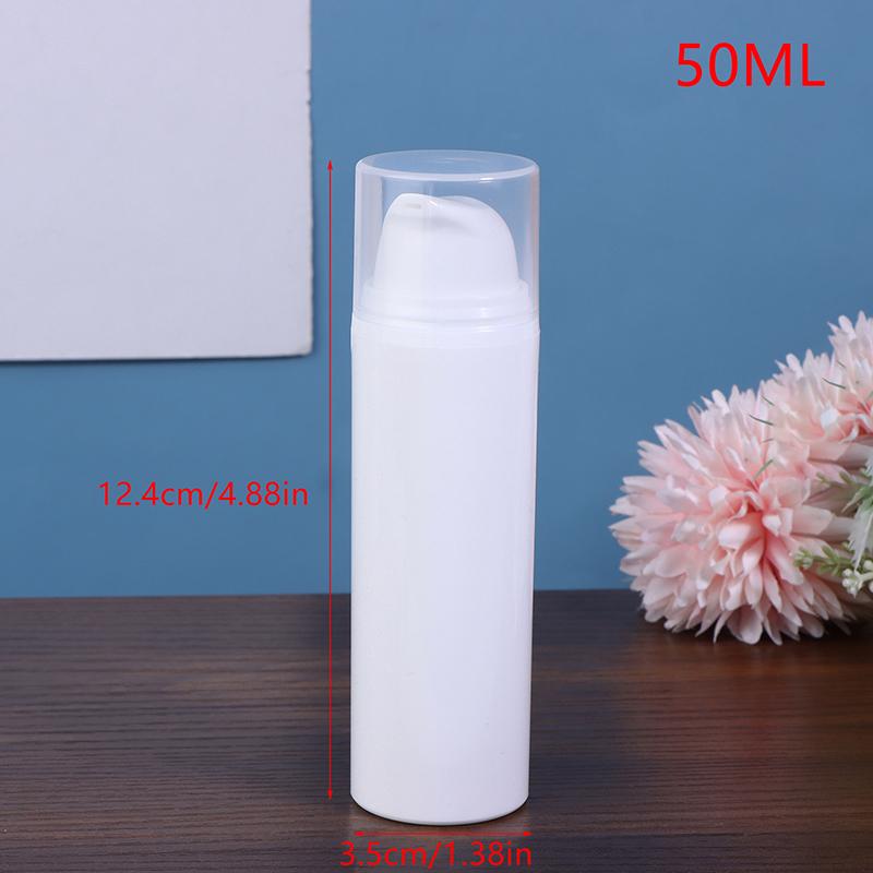Kunststoff Reiseflaschen 15ml 30ml 50ml Weiß Airless Pumpe Creme Nachfüllbare Vakuum Lotion Flasche für Gel Make-up Kosmetik
