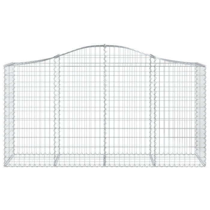 VidaXL Curved Gabion Baskets 11 Pcs 200x50x100/120 Cm Galvanized Iron, Gabion, Gabion Cage, Gabion Wall Basket, Wall 3145649