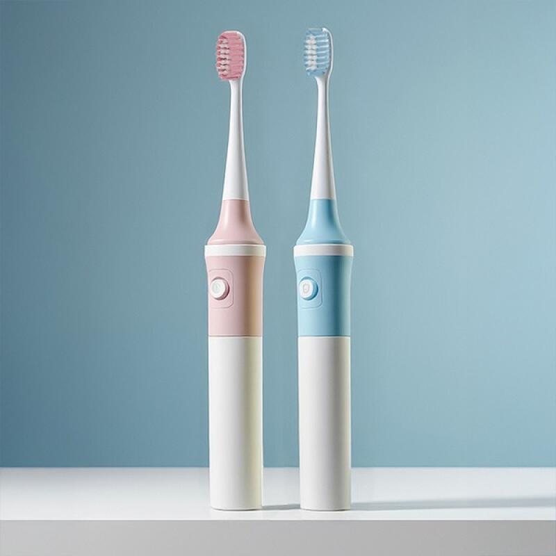 Wave Microfiber Electric Toothbrush WAVE Portable for Weak Gums pink
