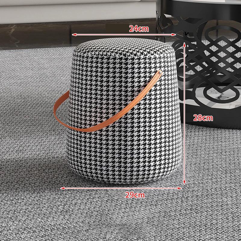 

Легкий роскошный переносной круглый табурет с ручкой для переноски, подставка для ног в гостиной, мебель для прихожей, подставка для ног, низкий стул