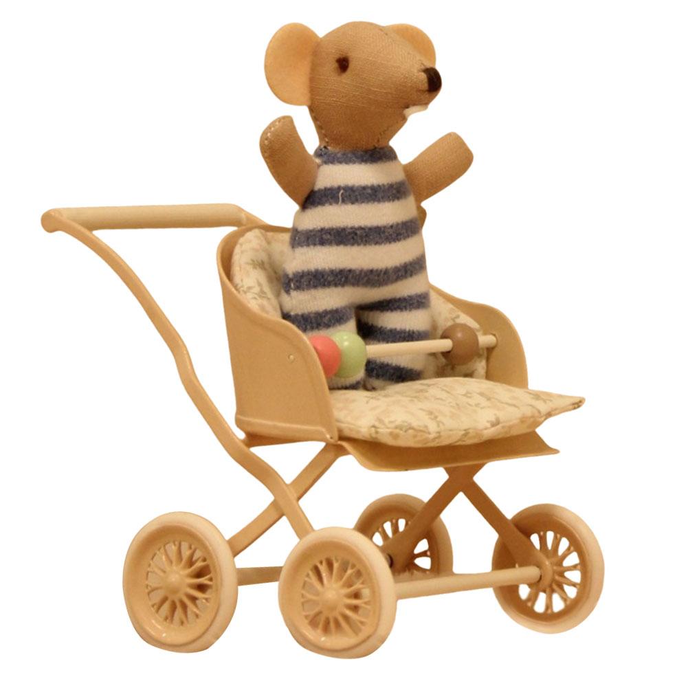1:12 Miniature Artificial Furniture Baby Stroller Dollhouse Miniature Baby Carriage Dollhouse Furniture for  BJD OB11 Doll House